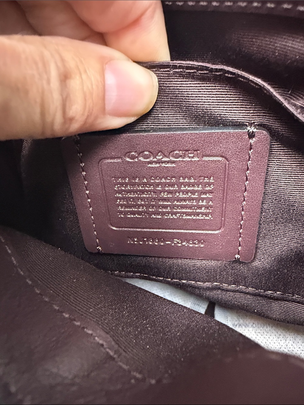Coach Mini Faye Burgundy Leather Top Handle Backpack with Gold Hardware - Picture 8 of 9